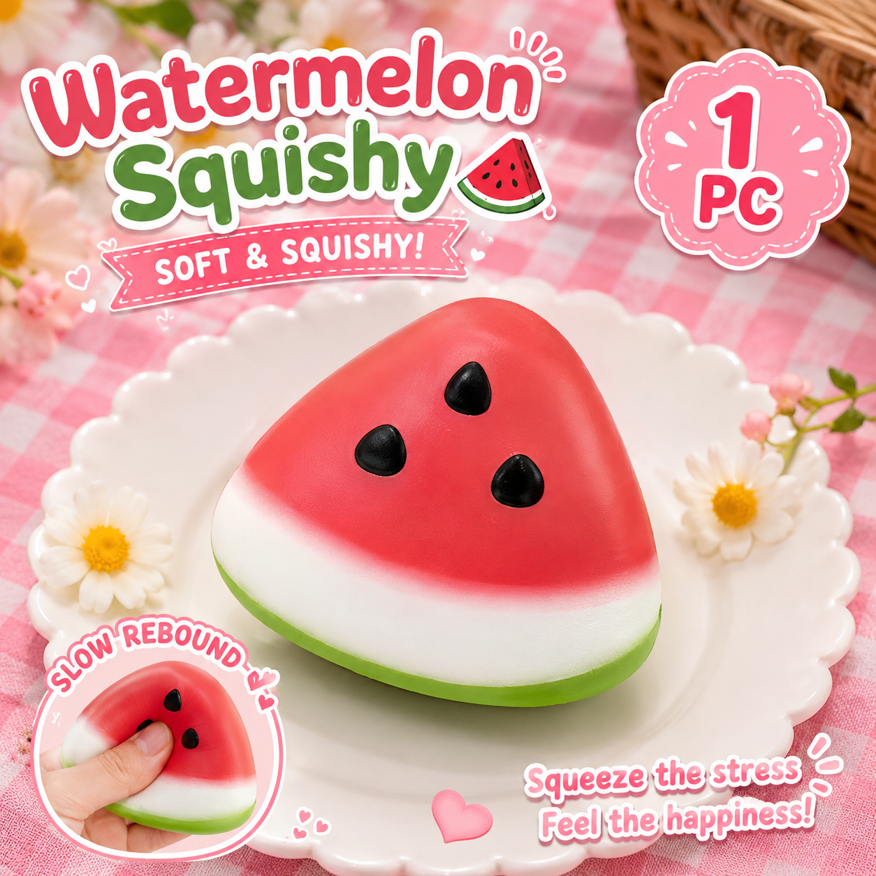 Watermelon Squishy Fidget Toy – Slow Rise Stress Relief