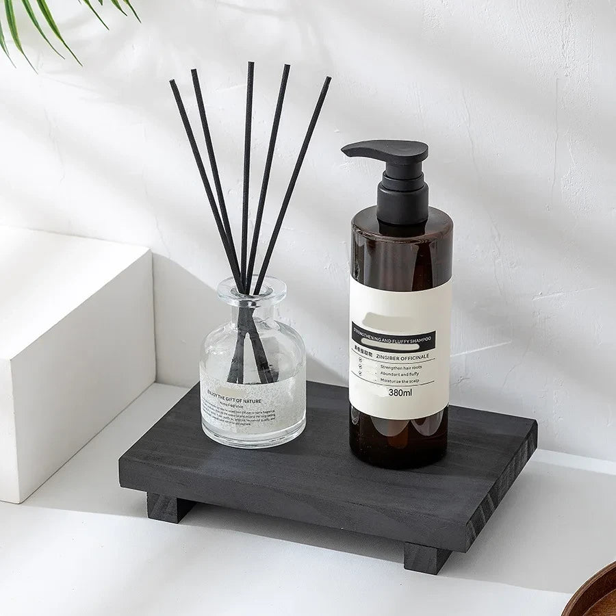 Wooden Footed Tray — Rustic Vanity & Bathroom Décor Stand