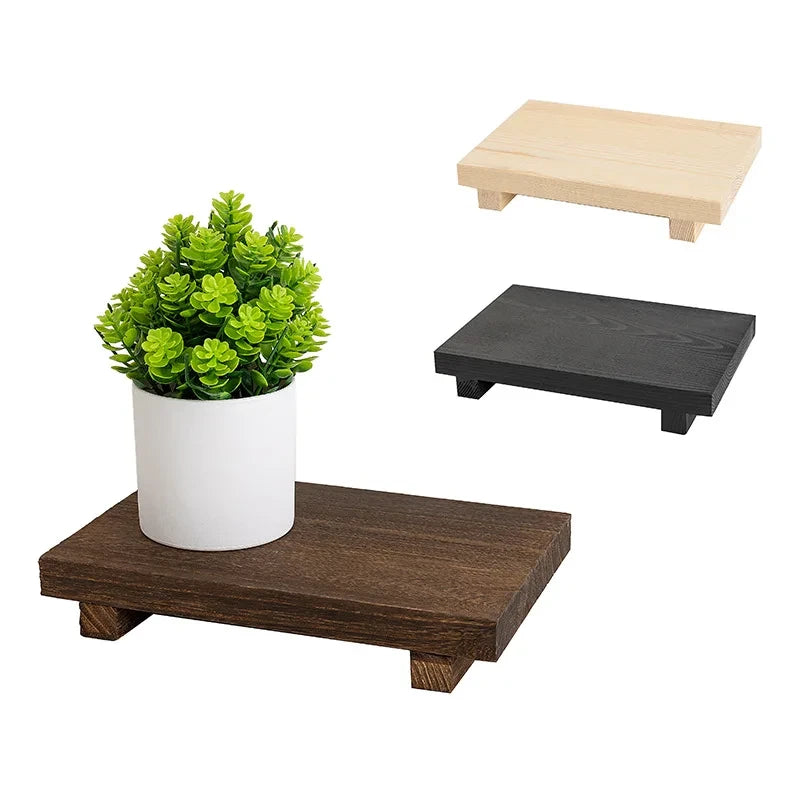 Wooden Footed Tray — Rustic Vanity & Bathroom Décor Stand