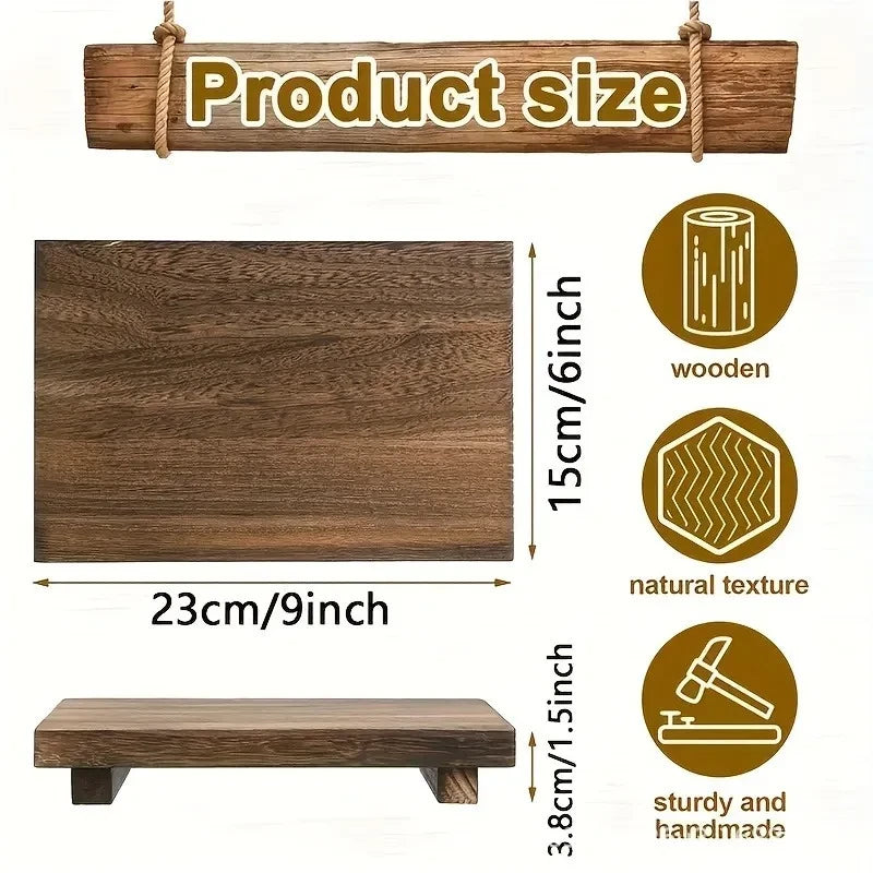 Wooden Footed Tray — Rustic Vanity & Bathroom Décor Stand