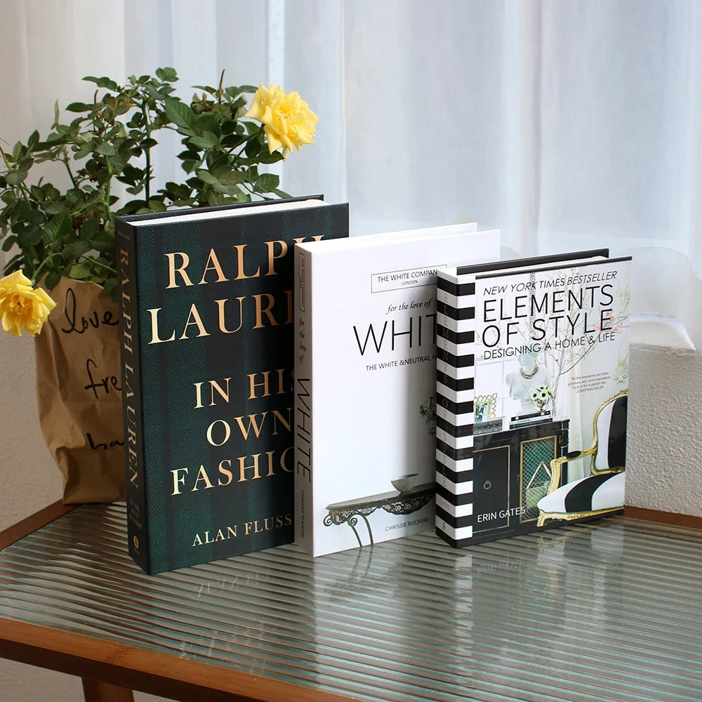 Set of 3 Decorative Faux Books — Designer-Style Bookshelf & Coffee Table Décor