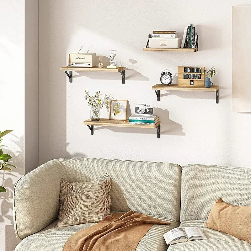 Floating Wood Wall Shelves