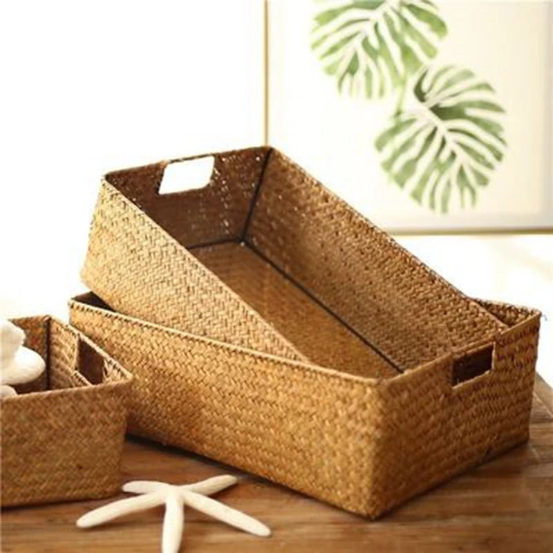 Woven Seagrass Storage Baskets