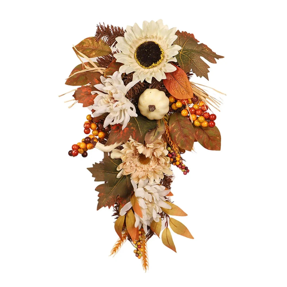 Fall Harvest Swag Wreath for Front Door & Porch