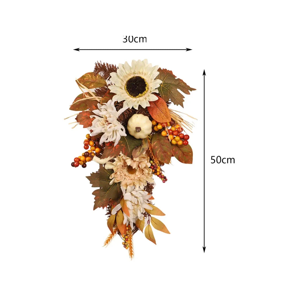 Fall Harvest Swag Wreath for Front Door & Porch