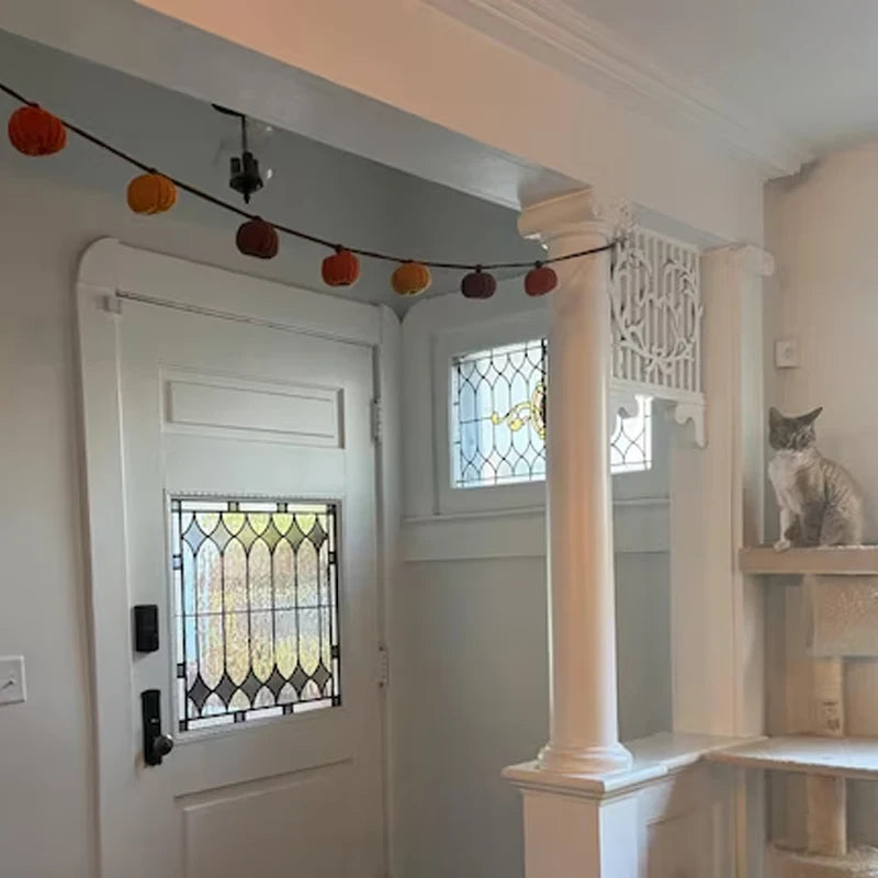 Cozy Knit Pumpkin Garland for Fall Mantel Decor