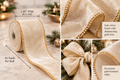 Ivory gold-edge ribbon details: 2.48 inches wide, 10 yards per roll