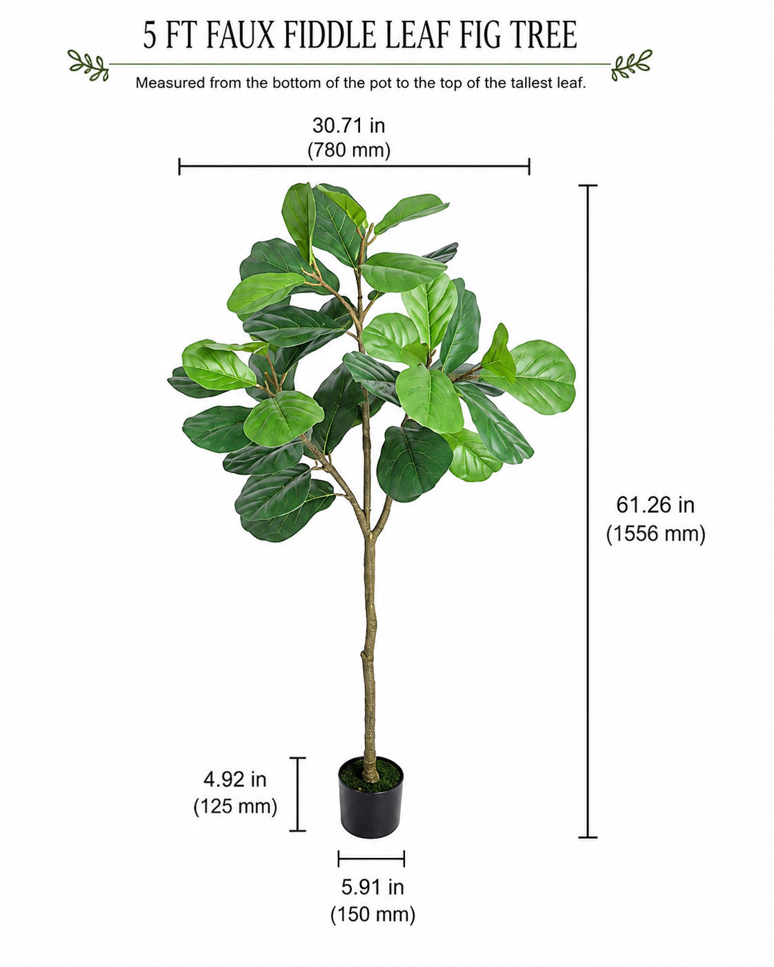Faux Olive Tree – Realistic Artificial Potted Plant (4ft, 5ft, 6ft)