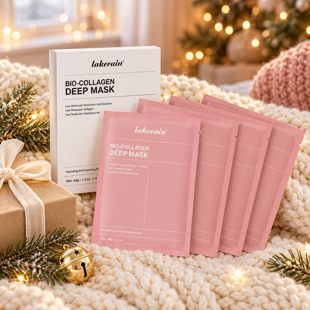Bio-Collagen Deep Mask 4-pack of sheet masks with Christmas gift box