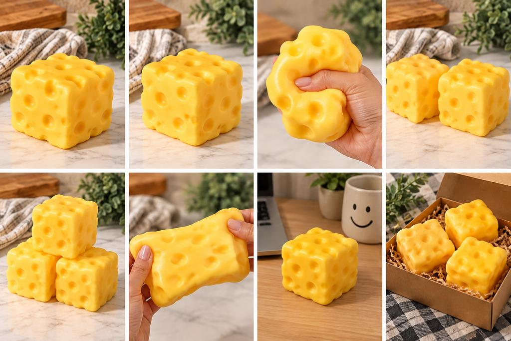 Cheese Squishy Fidget Toy – Slow Rising Sensory Stress Relief Toy