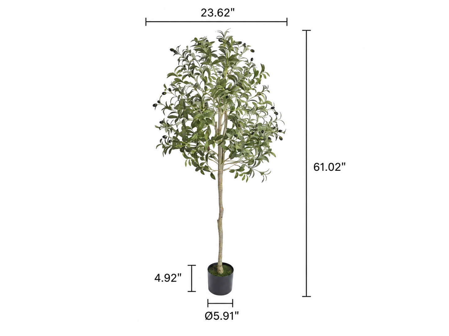 Faux Olive Tree – Realistic Artificial Potted Plant (4ft, 5ft, 6ft)