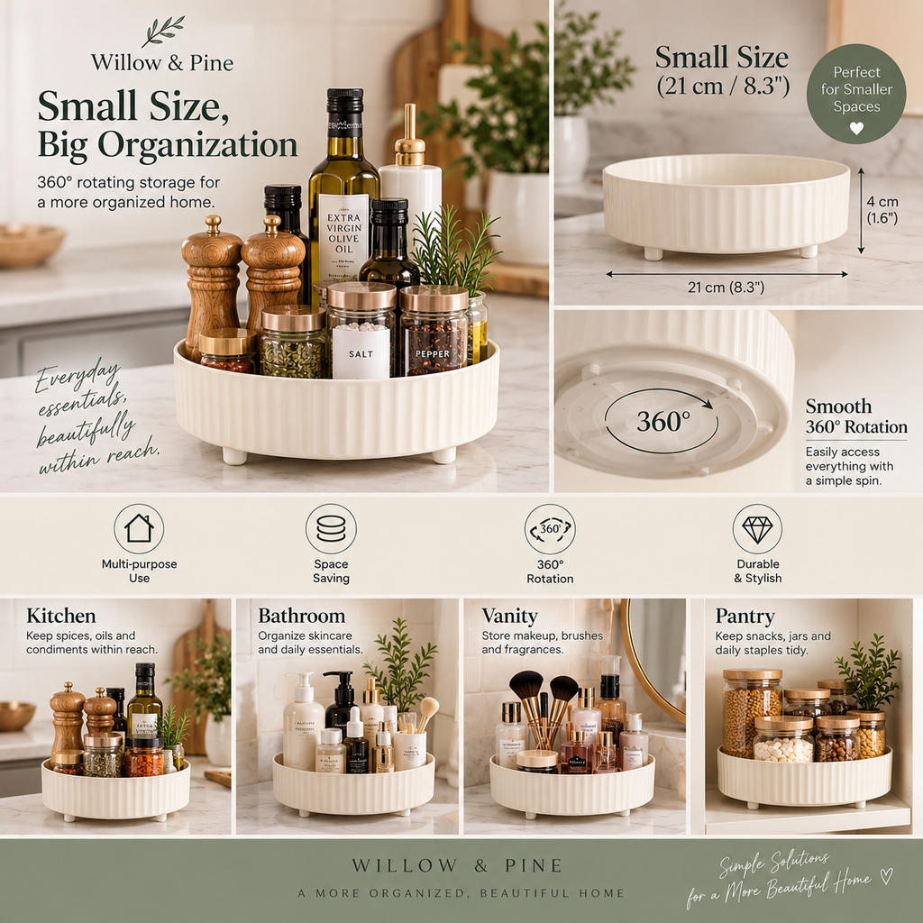 360° Rotating Countertop Organizer | Kitchen, Pantry & Vanity Storage