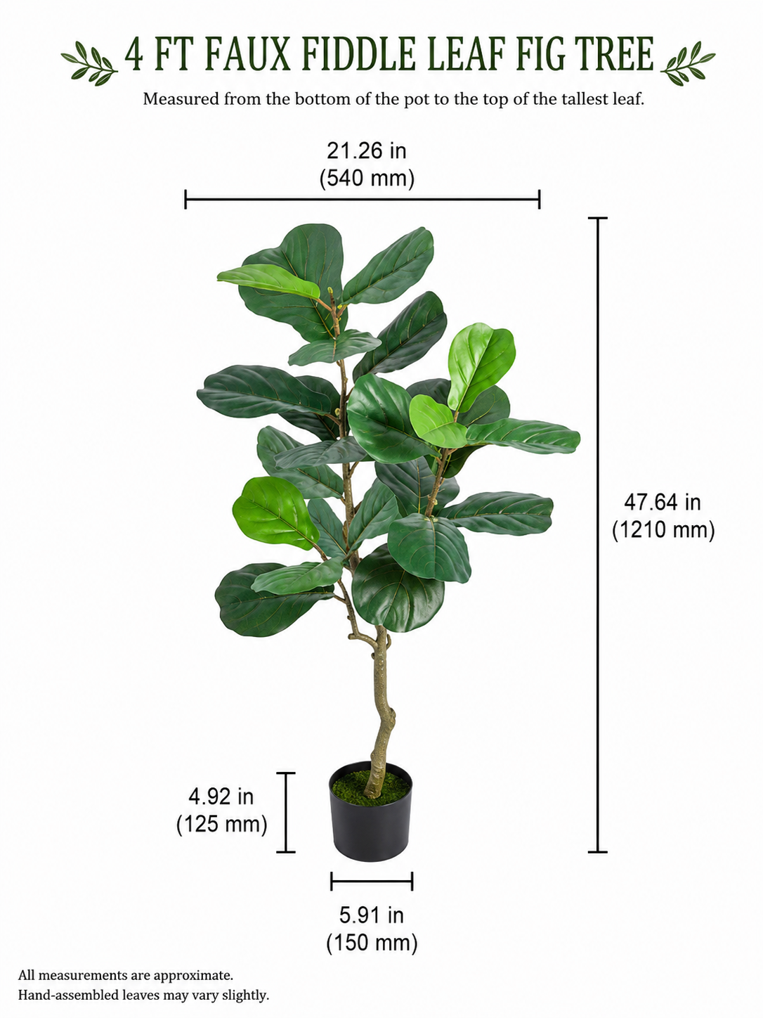 Faux Olive Tree – Realistic Artificial Potted Plant (4ft, 5ft, 6ft)