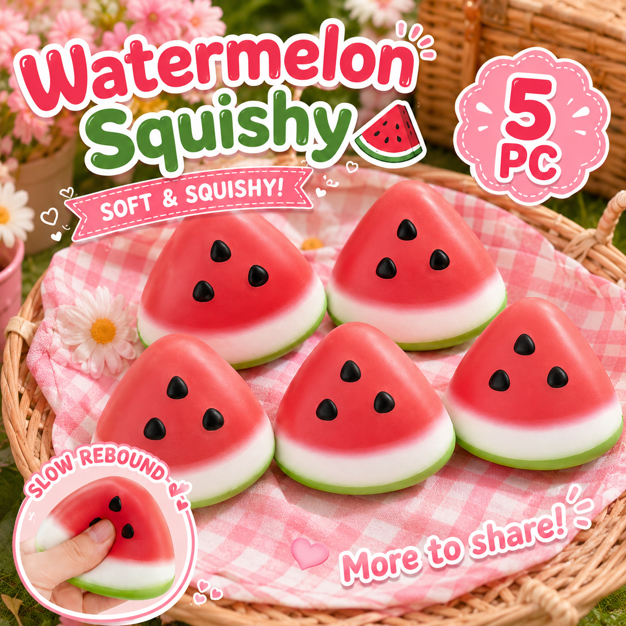 Watermelon Squishy Fidget Toy – Slow Rise Stress Relief