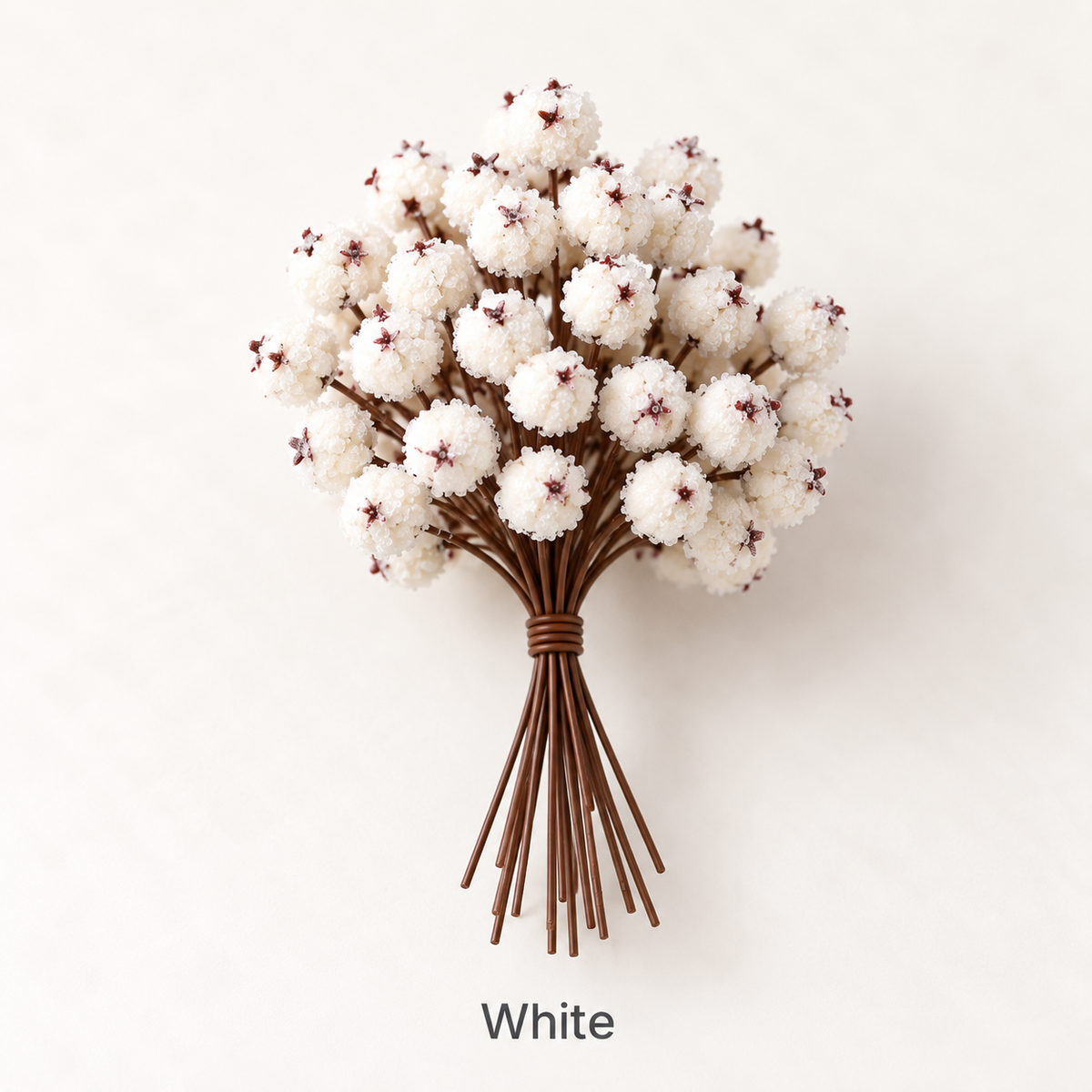 White frosted Christmas berry picks bundle