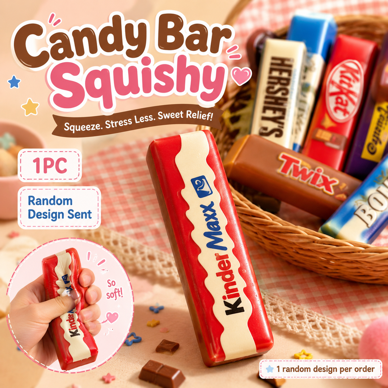 Realistic Candy Bar Squishies – Squeeze & Stress Relief Set