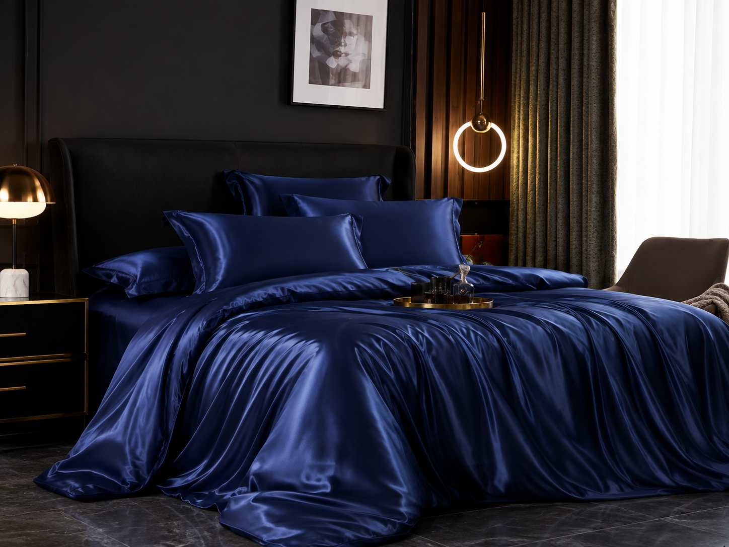 Solid Satin Bedding Set — Duvet Cover & Pillowcases