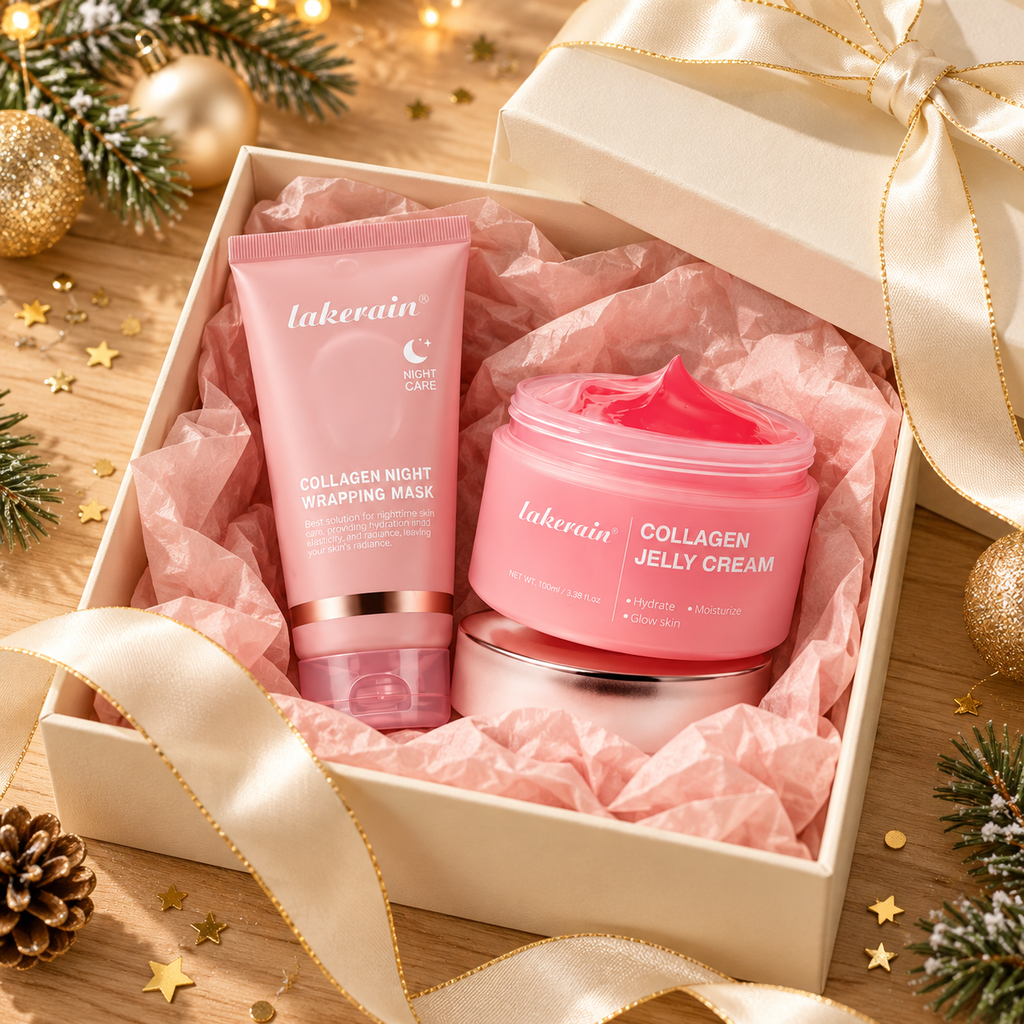 Glow Duo Gift Set with collagen night wrapping mask and jelly cream in a gift box