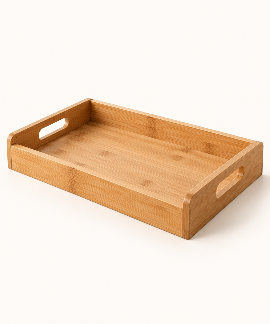 Bamboo Serving Tray with Rounded Handles
