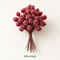 Wine red frosted Christmas berry picks bundle