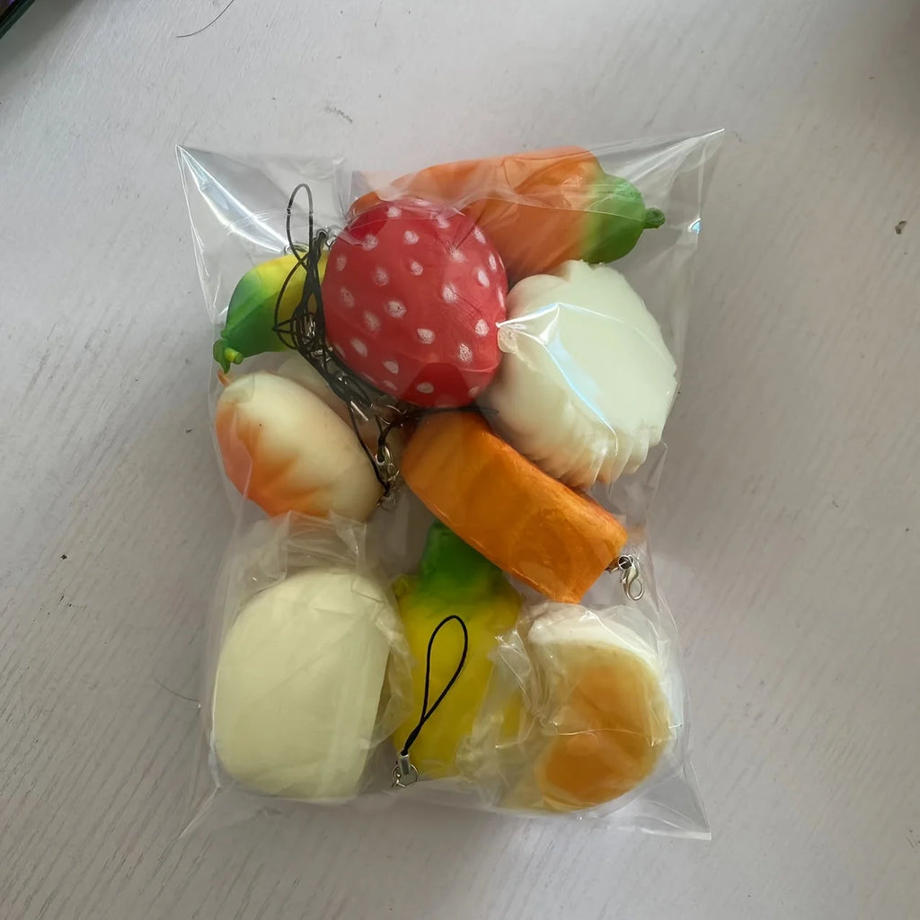 Squishy Sensory Toy Set – Panda, Fruit & Sweets (Kids Gift Bag)