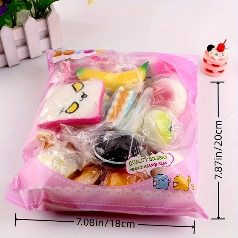Squishy Sensory Toy Set – Panda, Fruit & Sweets (Kids Gift Bag)