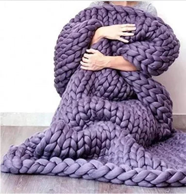 Chunky Knit Cozy Throw Blanket | Soft Textured Home Decor