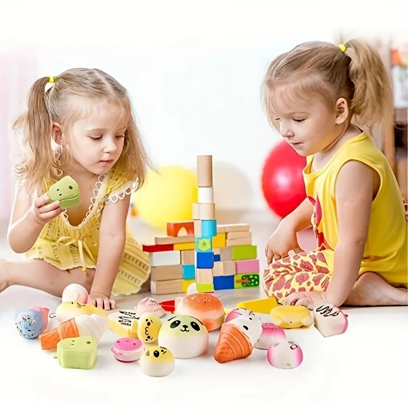 Squishy Sensory Toy Set – Panda, Fruit & Sweets (Kids Gift Bag)