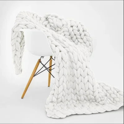 Chunky Knit Cozy Throw Blanket | Soft Textured Home Decor
