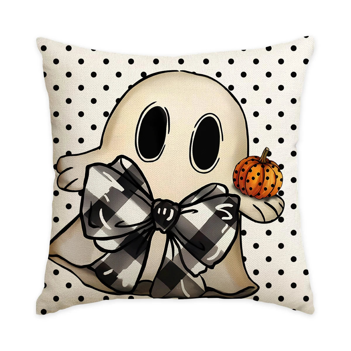 Halloween Ghost & Pumpkin Throw Pillow Covers, Set of 4