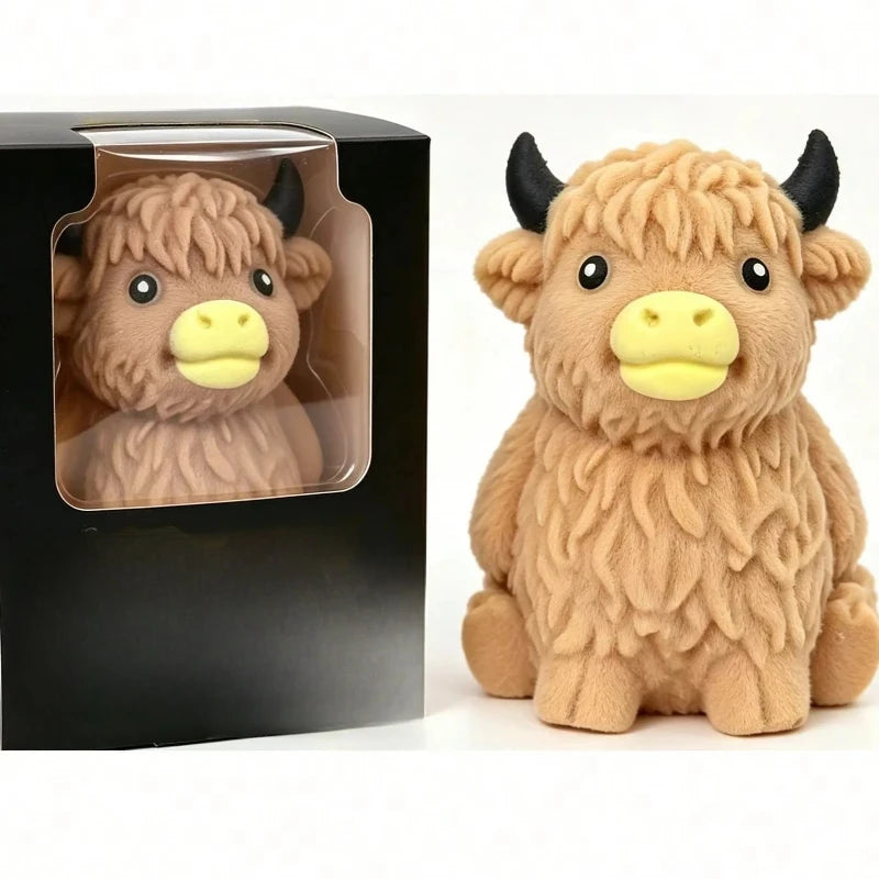 Highland Cow Plush Squishy – Soft Slow-Rebound Fidget Toy”