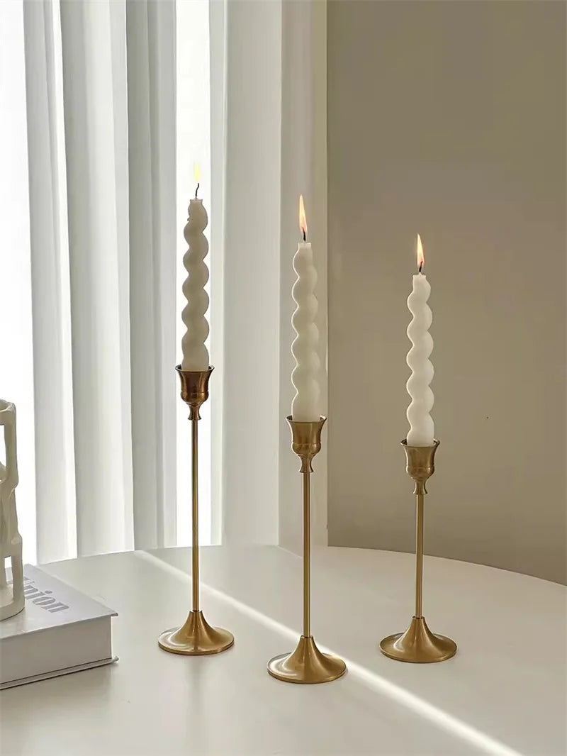 Brass Candlestick Holder Set