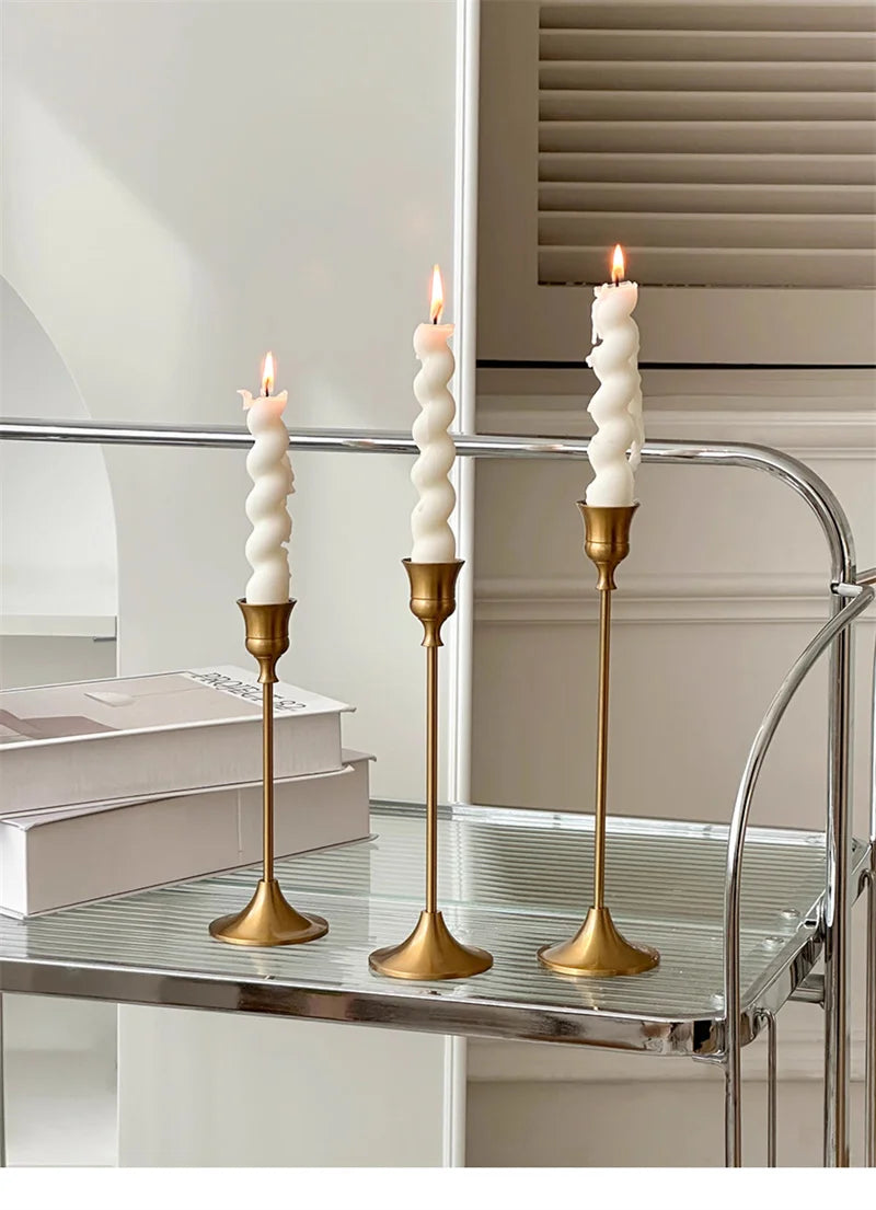 Brass Candlestick Holder Set