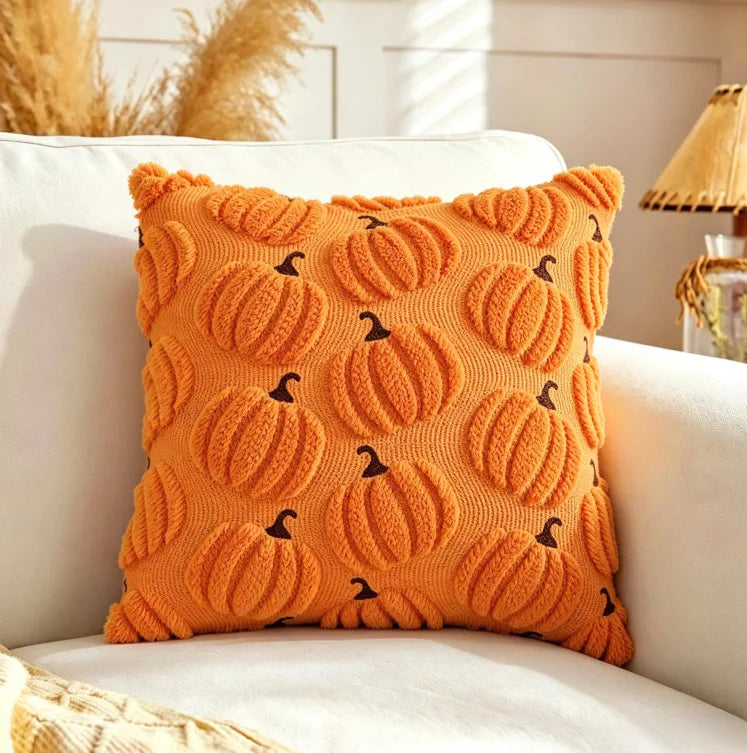 Textured Pumpkin Pillow Cover
