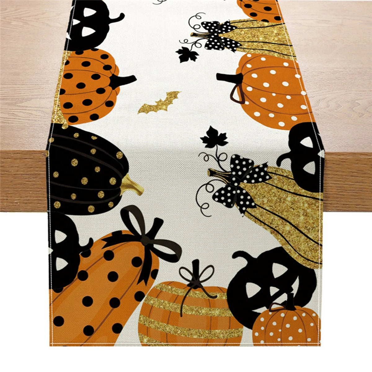 Spooky Ghost & Pumpkin Table Runner
