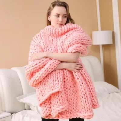 Chunky Knit Cozy Throw Blanket | Soft Textured Home Decor