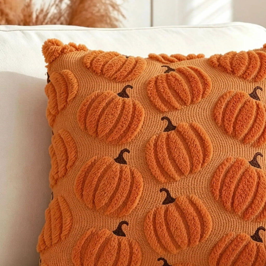 Textured Pumpkin Pillow Cover
