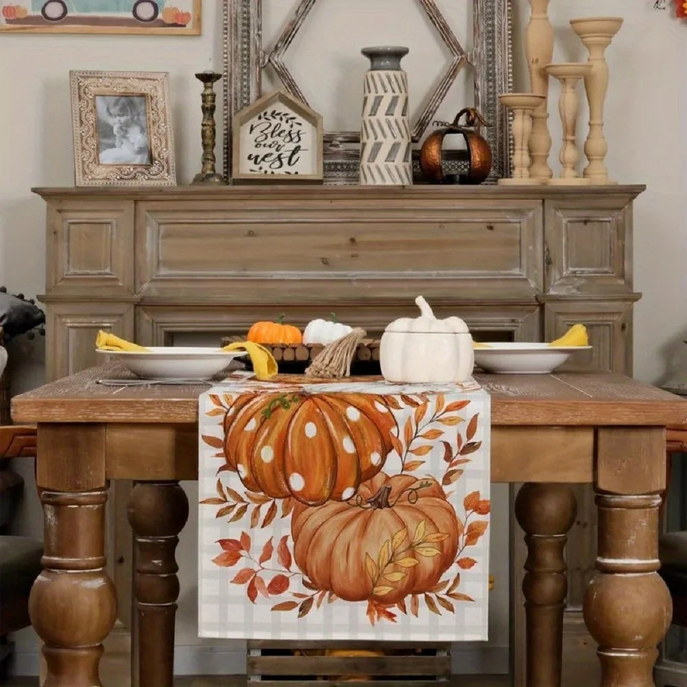 Polka Dot Pumpkin Table Runner