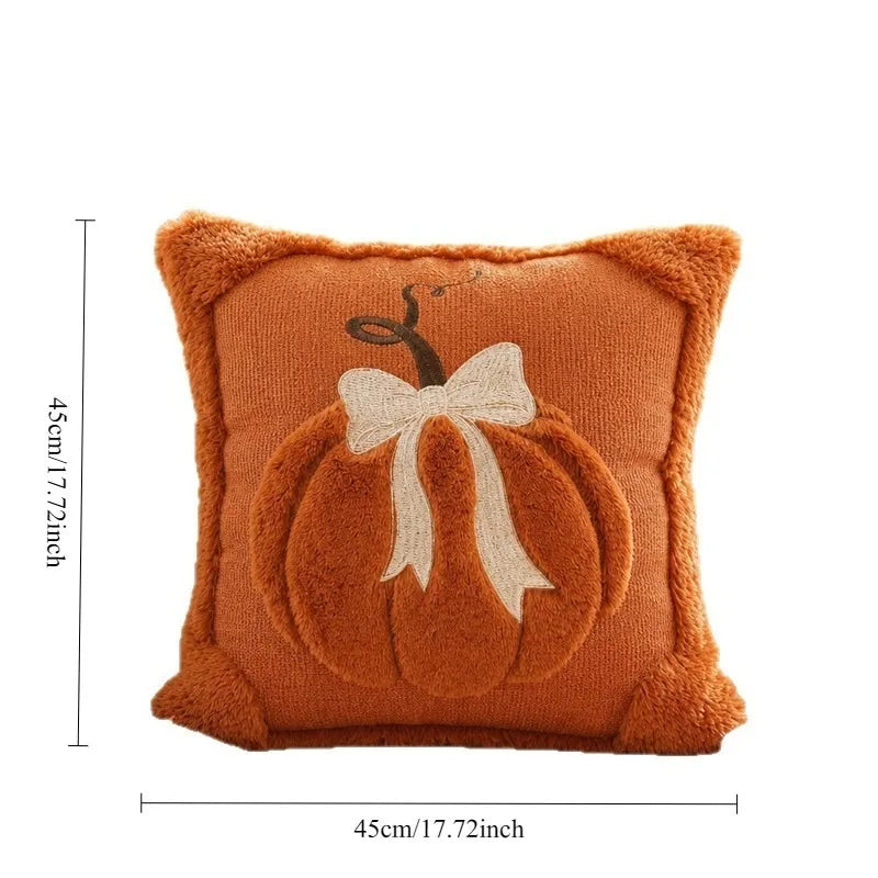 Bow Pumpkin Pillow Cover
