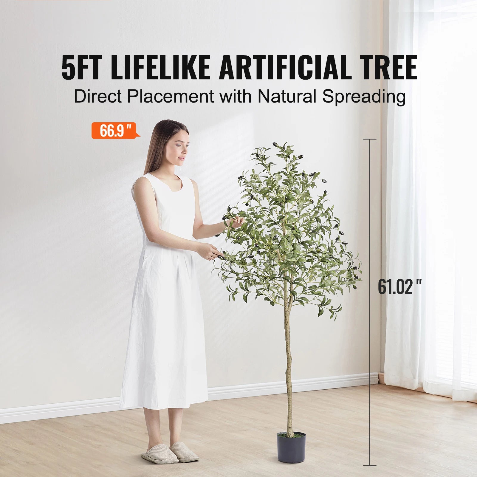 Faux Olive Tree – Realistic Artificial Potted Plant (4ft, 5ft, 6ft)
