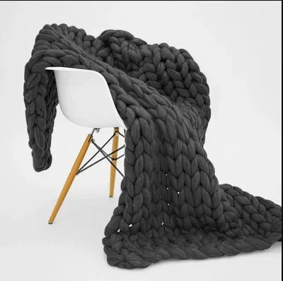 Chunky Knit Cozy Throw Blanket | Soft Textured Home Decor
