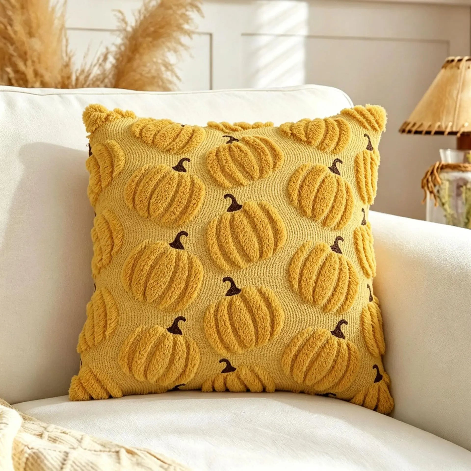 Textured Pumpkin Pillow Cover