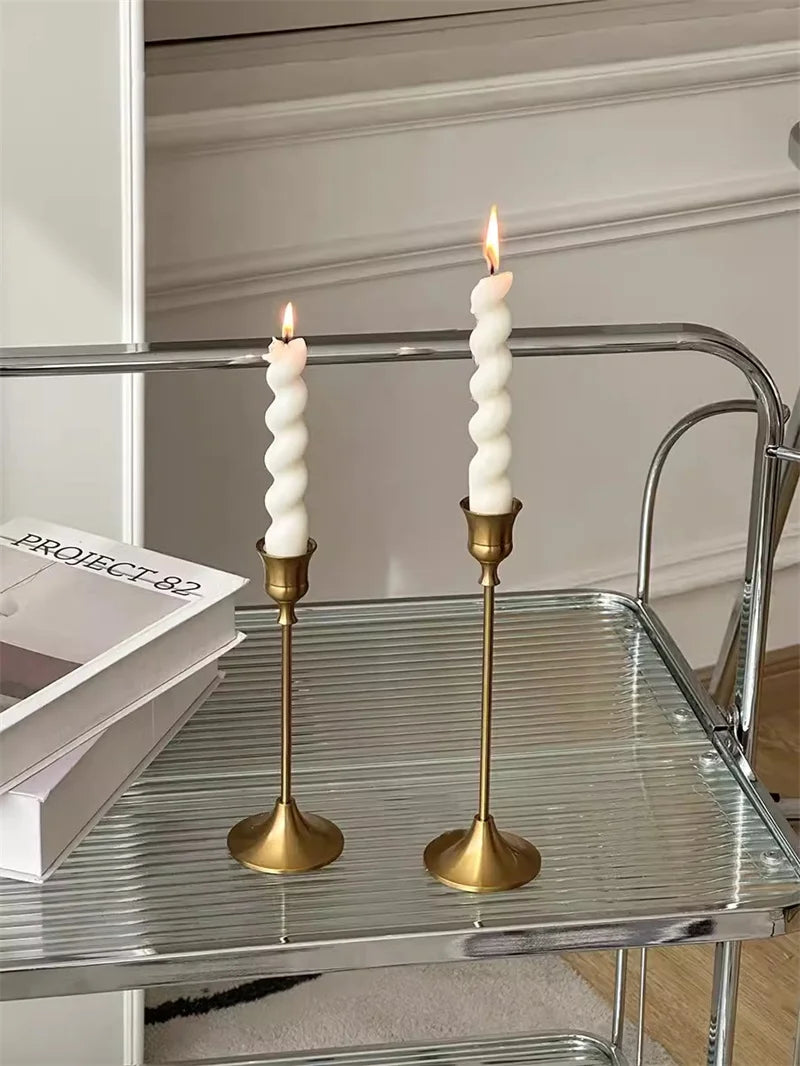 Brass Candlestick Holder Set