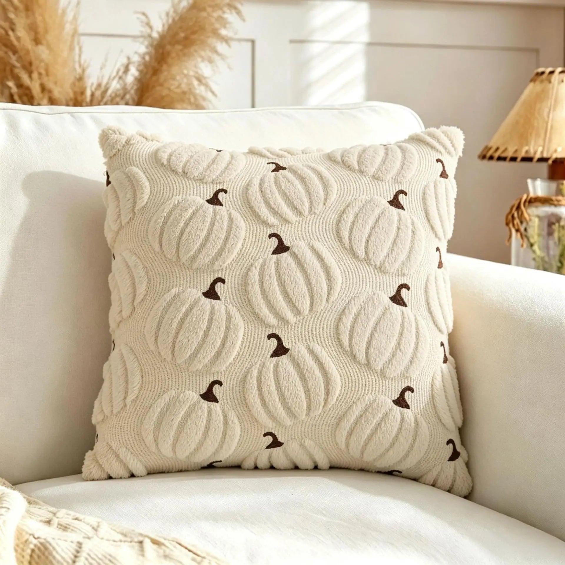 Textured Pumpkin Pillow Cover