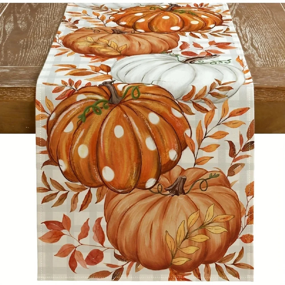 Polka Dot Pumpkin Table Runner