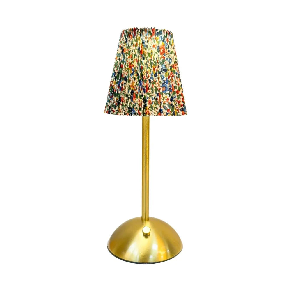 Pleated Cordless Table Lamp – Touch Dimmable LED with USB Charging