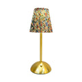 Pleated Cordless Table Lamp – Touch Dimmable LED with USB Charging