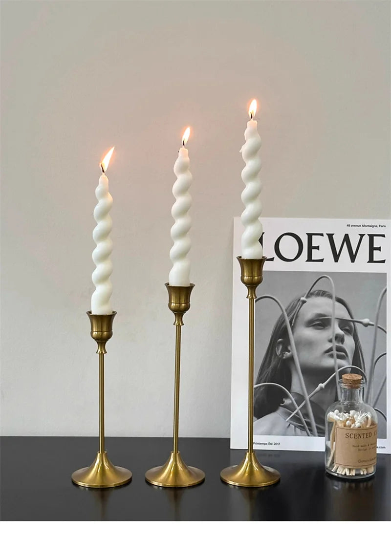 Brass Candlestick Holder Set