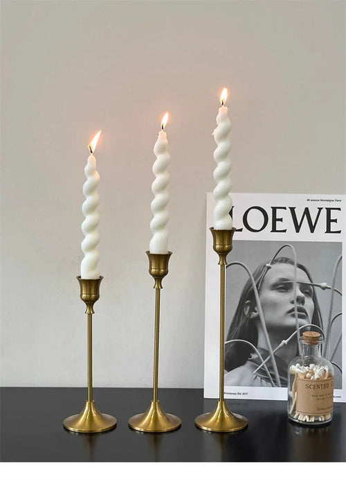Brass Candlestick Holder Set