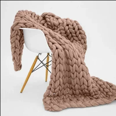 Chunky Knit Cozy Throw Blanket | Soft Textured Home Decor